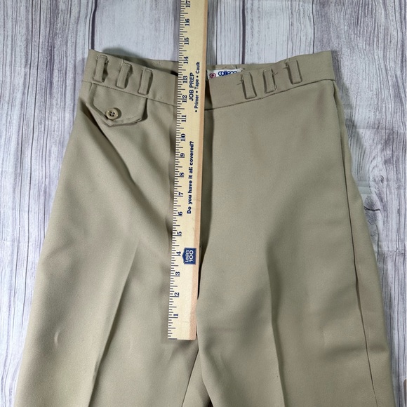 70s Vintage 100% Polyester College Town Women’s Boot Cut Tan Zip Up Pants - Picture 5 of 7